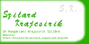 szilard krajcsirik business card